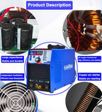 CT-418 internal components: large capacity capacitors, all-copper transformer, independent ventilation fan and copper arc starter for stable output