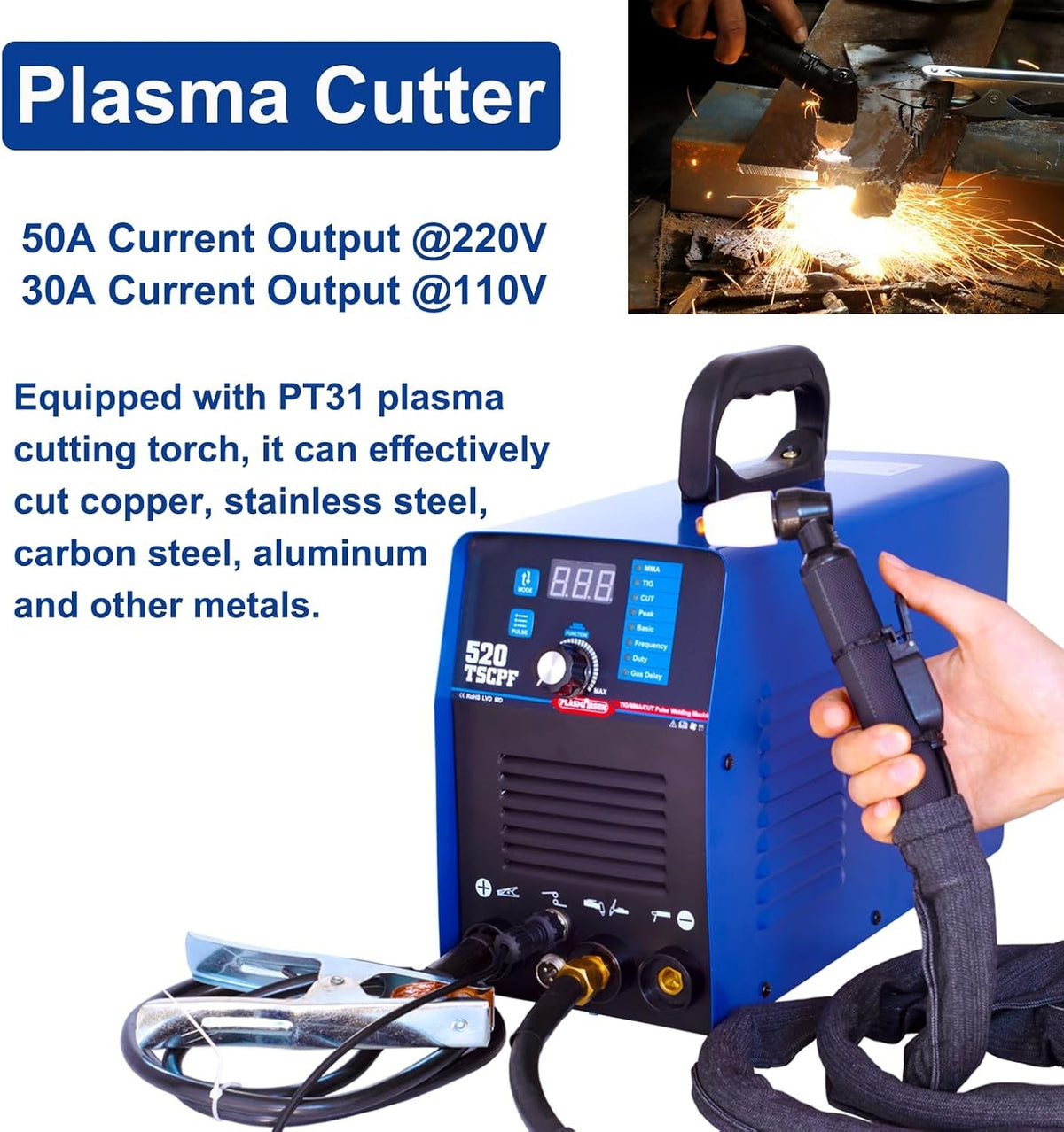 PLASMARGON 520TSCPF plasma cutting 50A on steel