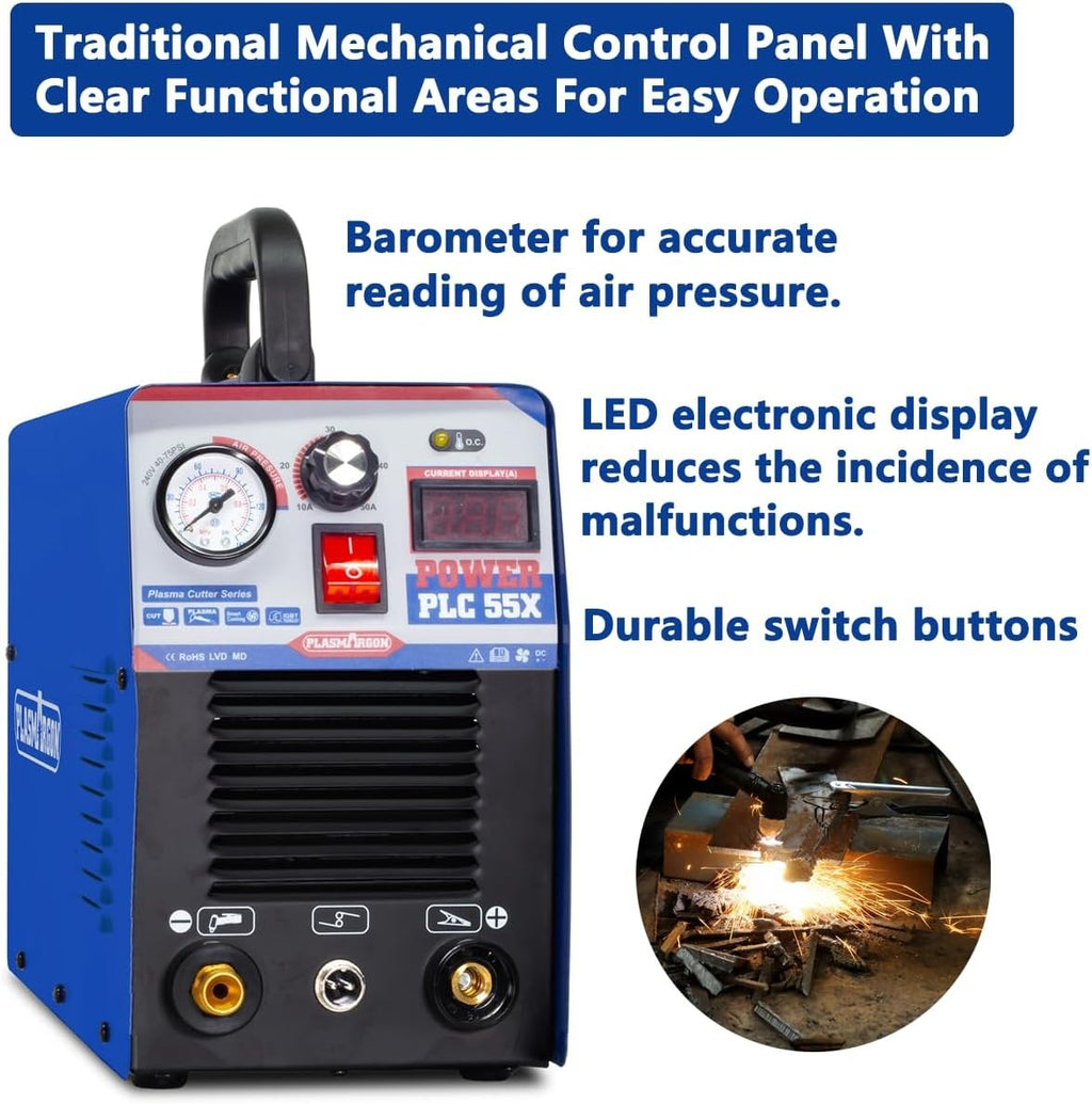 PLC55X traditional mechanical control panel with barometer for air pressure, LED display and durable switch buttons