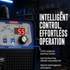 200ARCUT55 intelligent control panel with 2T and 4T modes, gas pre and post flow, LED digital display, ideal for beginners and experts