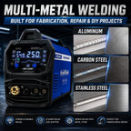 MIG-250P multi-metal welding for fabrication, repair and DIY: aluminum, carbon steel and stainless steel welds