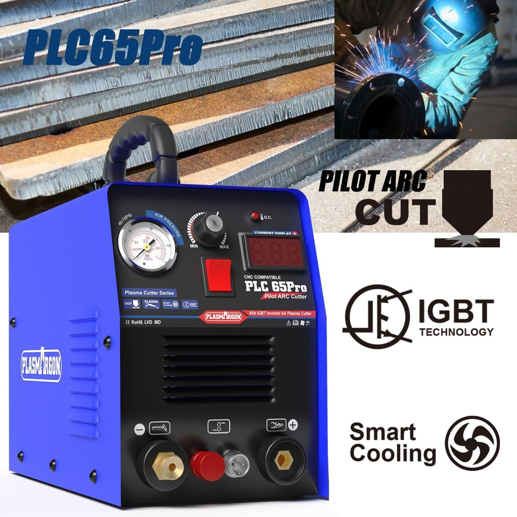PLC65Pro pilot arc cut with IGBT technology and smart cooling fan