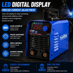 ZX7-250 LED digital display with precise current adjustment from 20A to 250A and simple beginner-friendly controls