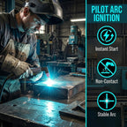 WSD60 pilot arc ignition: instant start, non-contact arcing and stable arc shown cutting steel plate