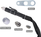 P80 plasma torch package contents: straight head torch, wrench, porcelain cups, tip nozzles and electrodes