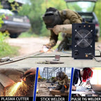CT-418 used at outdoor job sites for plasma cutting, stick welding and pulse TIG welding