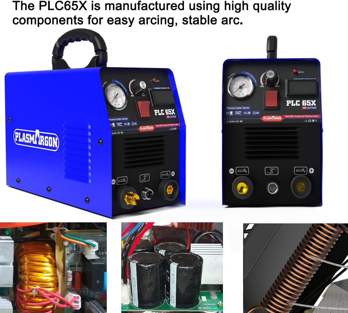 Inside the PLASMARGON PLC65X: IGBT modules, capacitors and copper coil